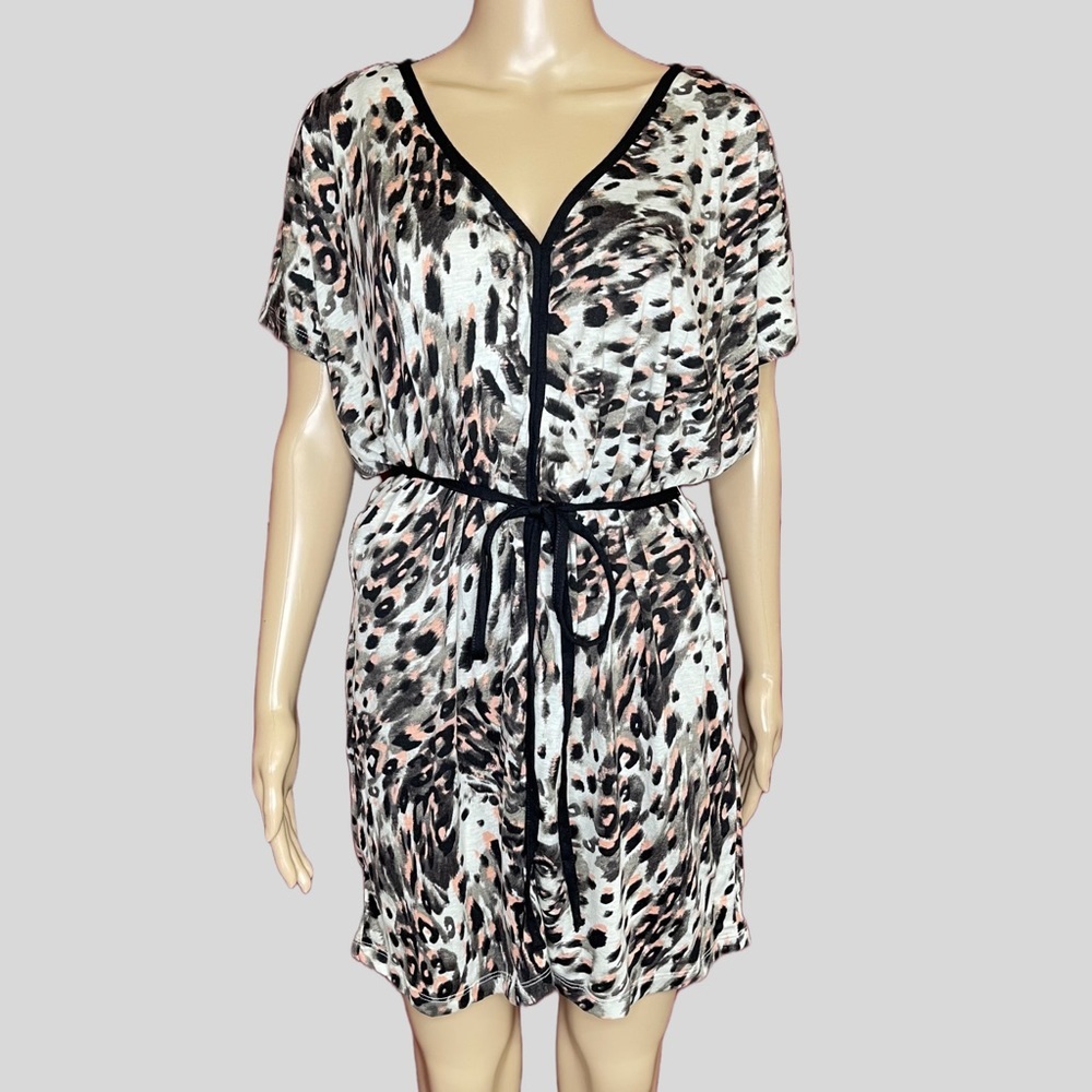 Sofia by Sofia Vergara Animal Print Tie Waist Mini Dress Size XL